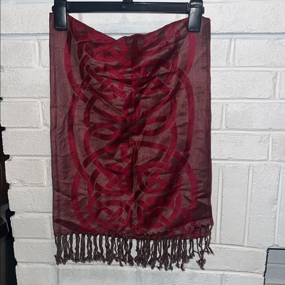 Pashmina Burgundy and Brown Scarf